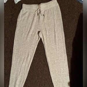 Free People Light Gray Ribbed Joggers